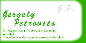 gergely petrovits business card